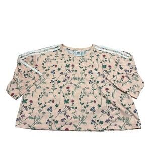 Adidas Womens Floral 'Love Revolution' Cropped T Shirt